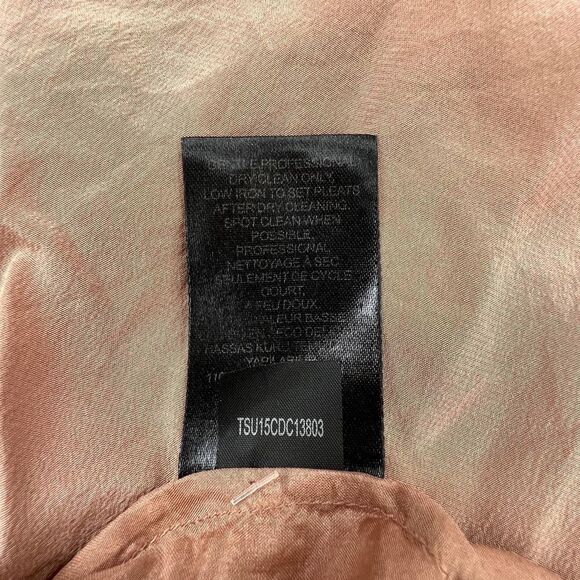 Pre-Loved TIBI Women Peach Pink 100% Silk Long Dress Sleeveless Crew Neck US 2 - Picture 6 of 6